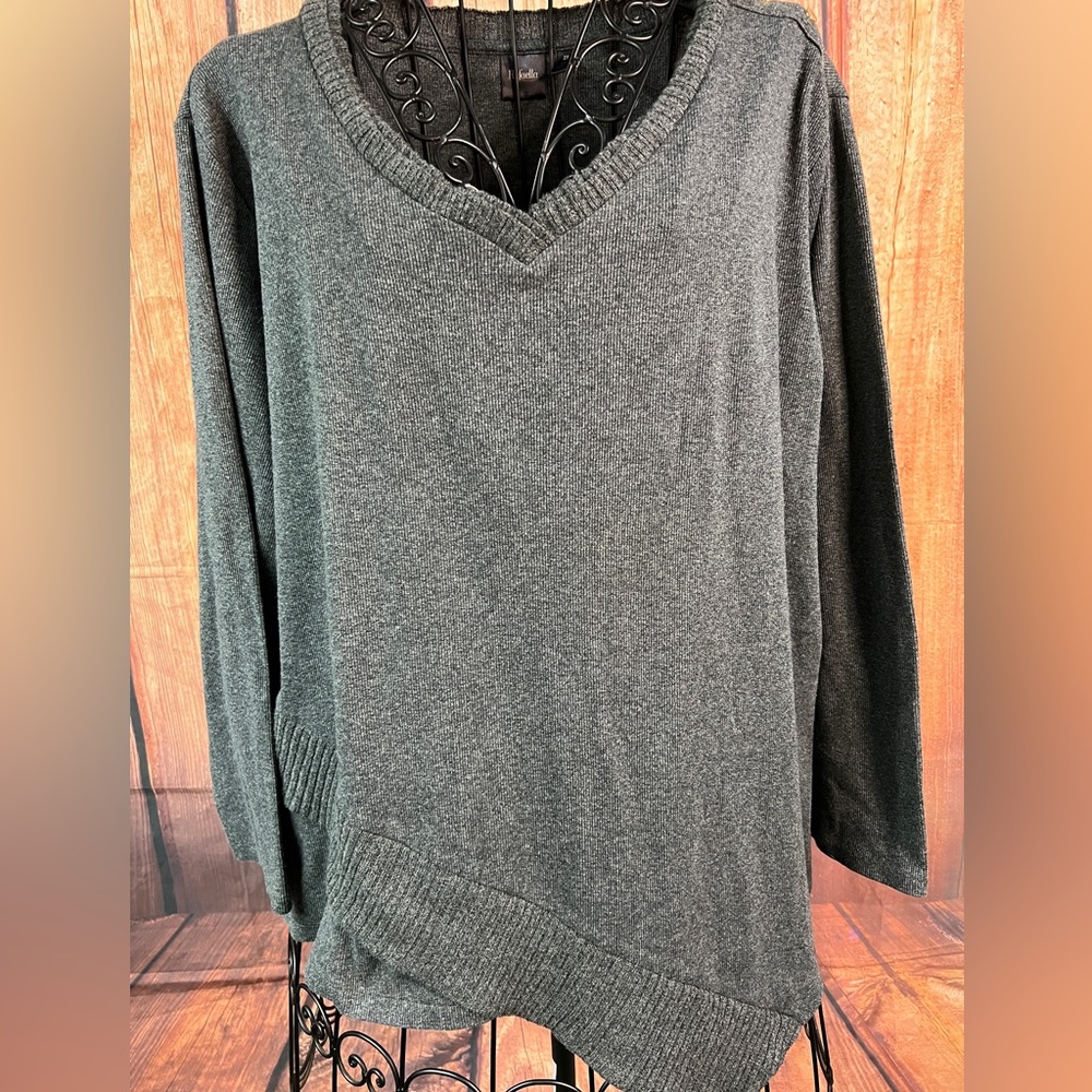 ❤️2 for 20. RAFAELLA Size 2X Dark Grey Asymmetrical Sweater